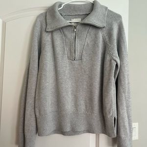 gray quarter zip sweater